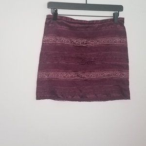 Cocktail / Party Burgundy Silk Skirt